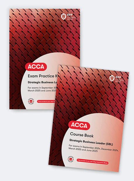 ACCA Strategic Business Leader (SBL) BPP book for developing organizational leadership and consultancy skills with case study approach